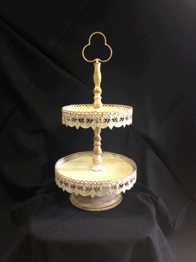 Rental store for TRAY, 2 TIER VINTAGE IVORY CRACKLED in Kingsport TN